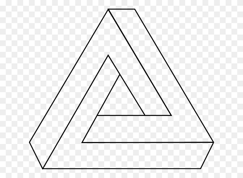 640x558 Иллюзия Геометрия 3D Невозможный Треугольник Невозможный Треугольник Клипарт Hd Png Скачать