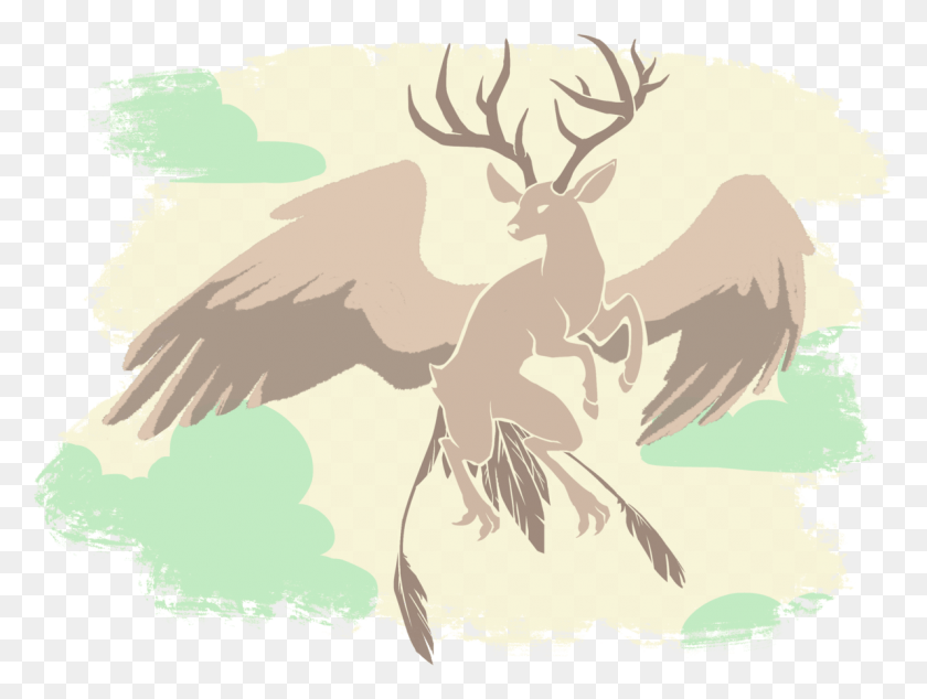 1190x876 Illustration, Elk, Deer, Wildlife HD PNG Download
