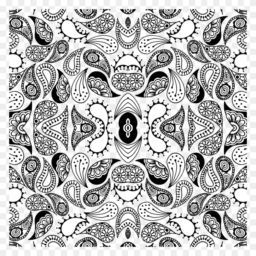 800x800 Illustration, Pattern, Rug, Paisley HD PNG Download