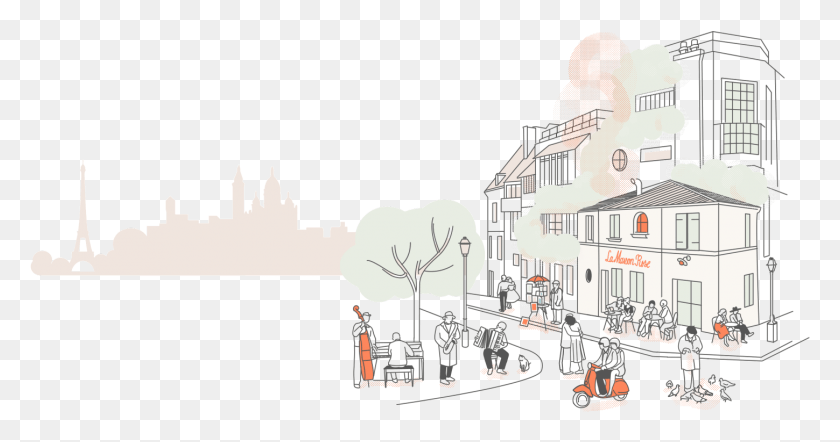 1449x711 Illustration, Building, Neighborhood, Urban HD PNG Download