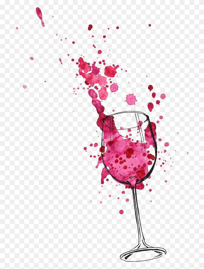 710x1045 Illustration, Glass, Wine, Alcohol HD PNG Download