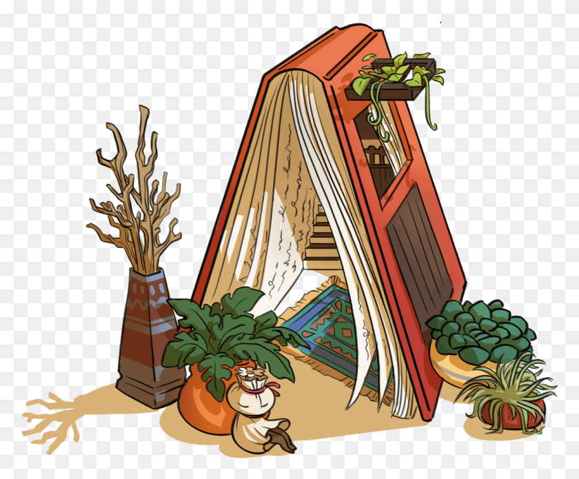 1249x1018 Illustration, Plant, Tree, House HD PNG Download