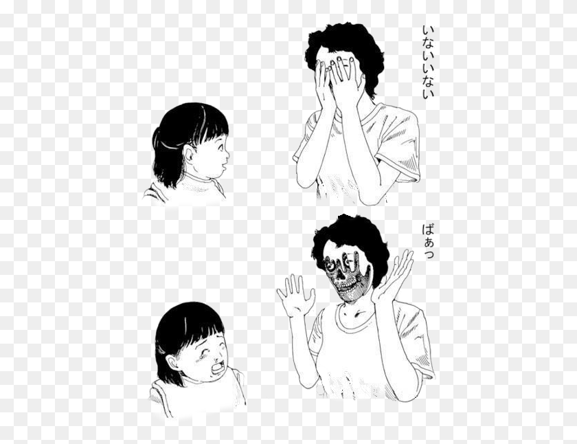 433x586 Illustration Creepy Horror Gore Manga Horror Manga Shintaro Kago Peekaboo, Person, Human, Comics HD PNG Download