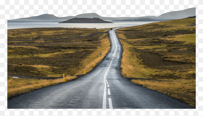 3001x1627 Ilustración Islandia Qinhuangdao Paisaje Carretera Hd Png