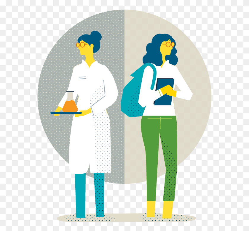 589x718 Illustration Of A A Scientist Carrying A Beaker And Illustration, Clothing, Apparel, Person HD PNG Download