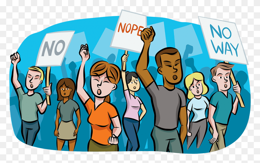 1000x601 Illustration Of A Mixed Group Of People Holding Up Cartoon, Comics, Book, Advertisement HD PNG Download