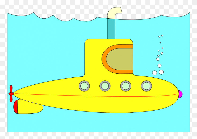 958x653 Illustration Of A Yellow Submarine, Text, Electronics, Number HD PNG Download
