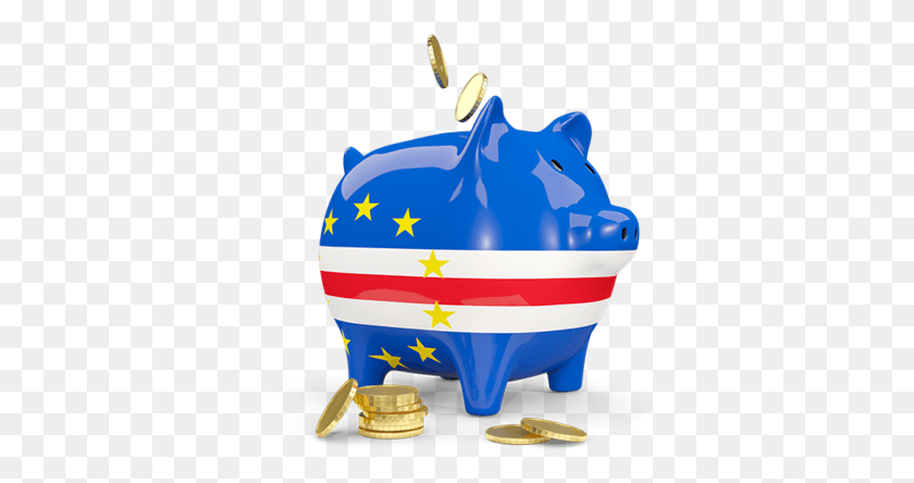 372x384 Illustration Of Flag Of Cape Verde Piggy Bank With Brazil Real, Sweets, Food, Confectionery HD PNG Download