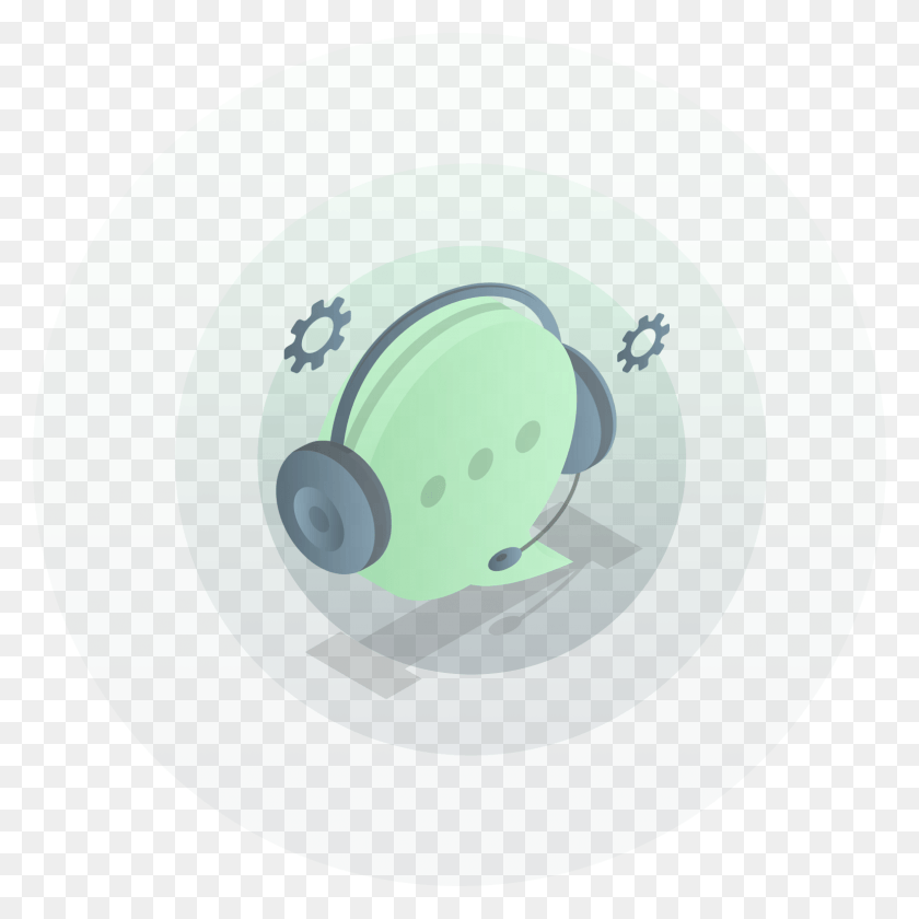1544x1544 Illustration Of Head Set On Contact Center Bubble Illustration, Sphere, Ball, Disk HD PNG Download