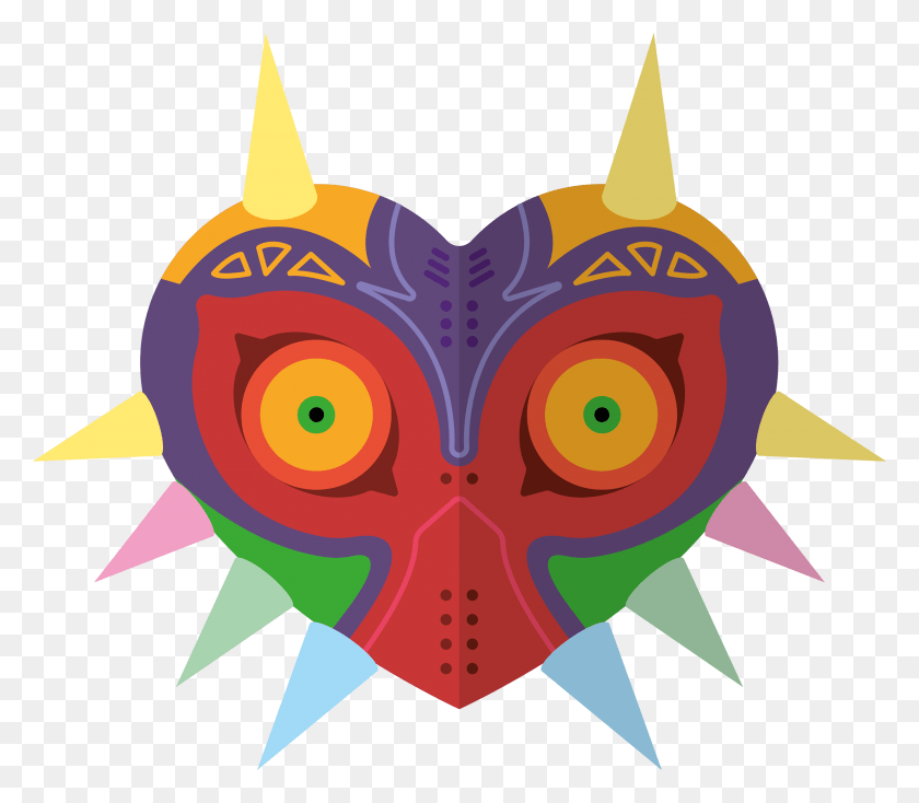 1920x1661 Illustration Of Majora39s Mask From The Legend Of Zelda Illustration, Ornament, Pattern, Fractal HD PNG Download