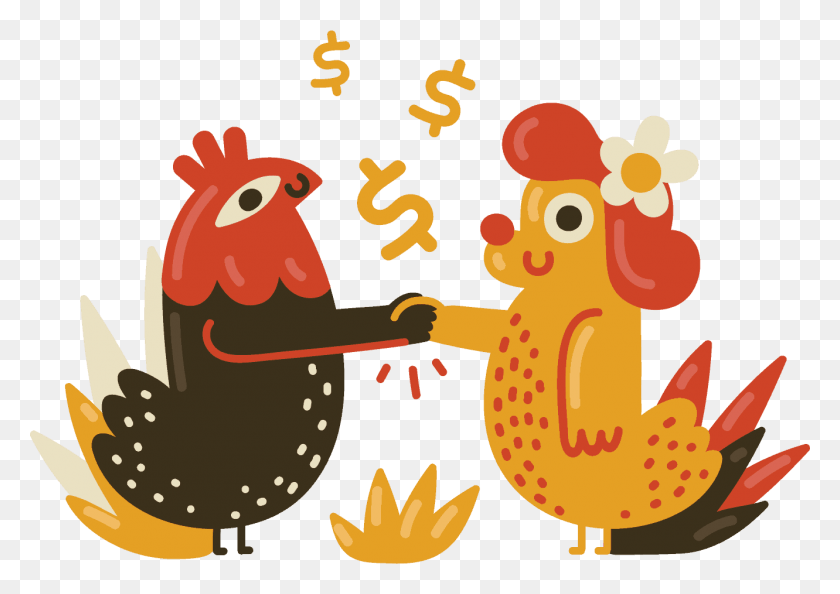 1331x912 Illustration Of Two Clients Shaking Hands Cartoon, Alphabet, Text, Poultry HD PNG Download