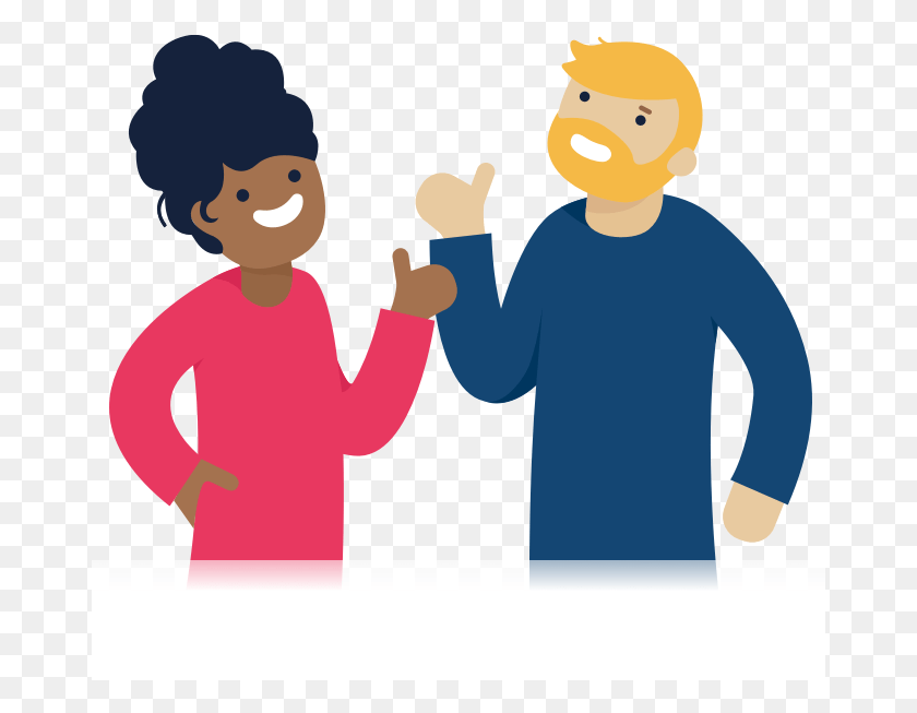 673x593 Illustration Of Two People Giving Each Other A Thumbs Person Talking Transparent Background, Human, Hand, Family HD PNG Download