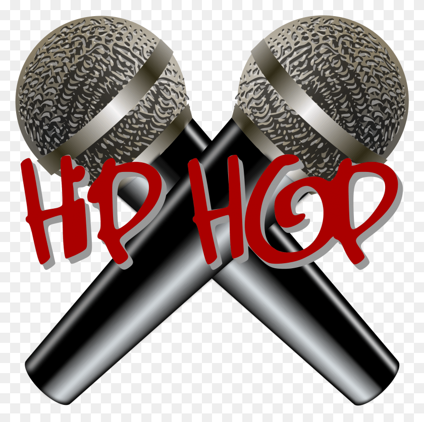 1967x1961 Descargar Png Ilustración Dos Micrófonos Haciendo Una X Con Hip Hop Sobre Música Hip Hop, Dispositivo Eléctrico, Micrófono, Dinamita Hd Png