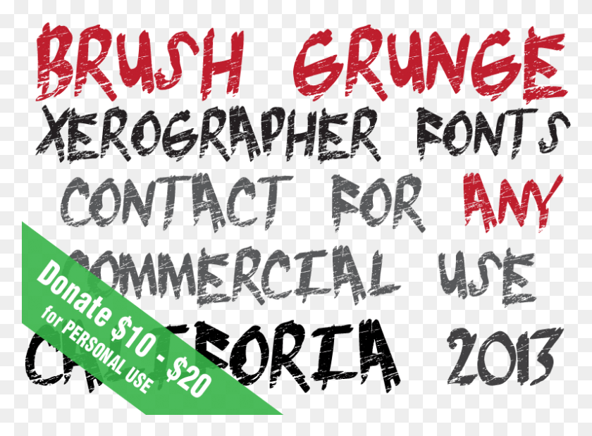 794x570 Illustration Xerographer Fonts Grunge Brush Font Free, Text, Alphabet, Word HD PNG Download