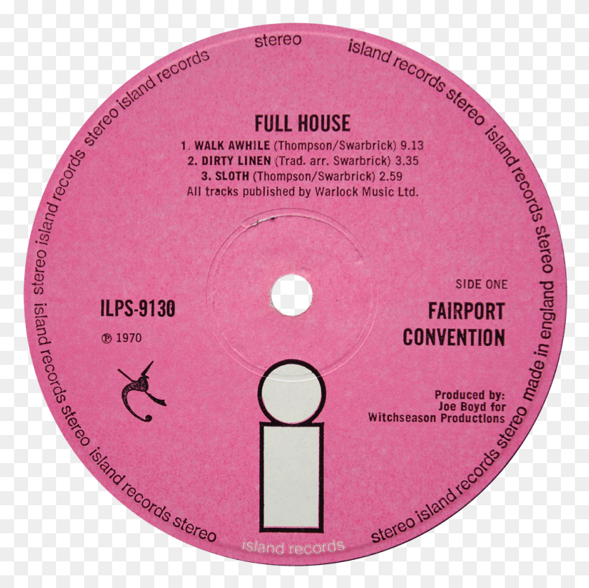 1000x998 Ilps 9130 Fairport Convention Full House Label Circle, Disk, Dvd, Passport HD PNG Download