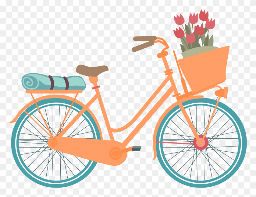 1547x1167 Ilustra Es Bicicletas Com Flores Sigue Tus Ellos Saben El Camino, Wheel, Machine, Bicycle HD PNG Download