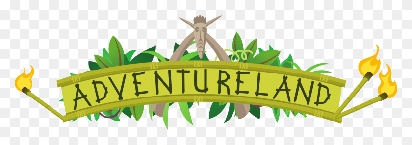 2000x607 La Vegetación, Planta, Animal, Adventureland Logo Disney World Adventureland Png