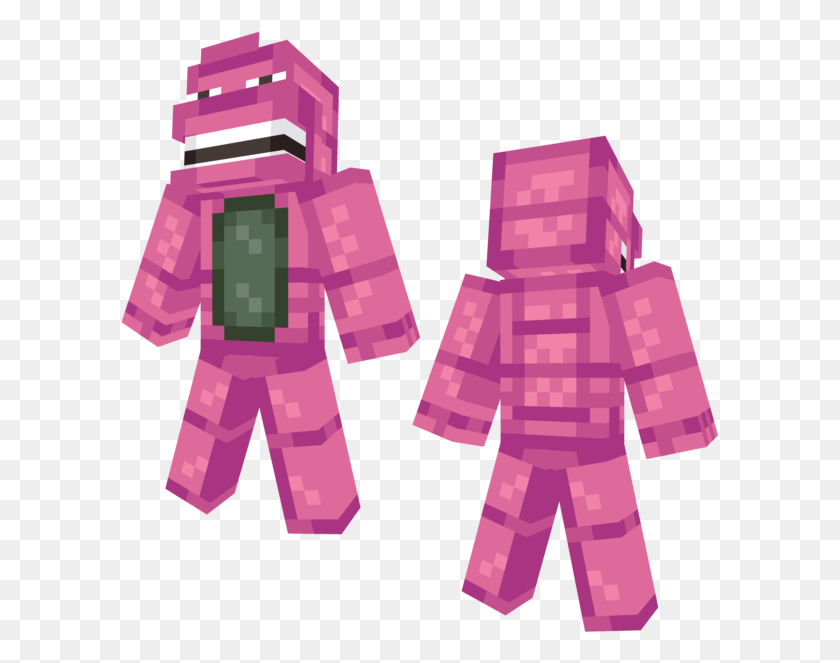 599x603 Image Barney Skin Minecraft, Toy, Text, Robot HD PNG Download