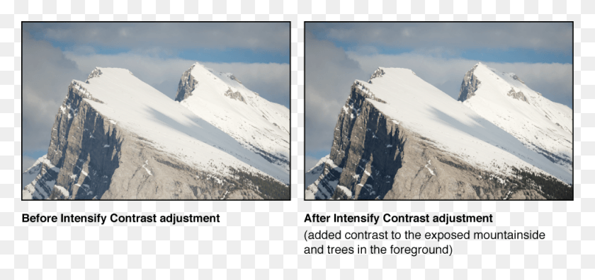 978x422 Image Before And After An Intensify Contrast Quick Snow, Mountain, Outdoors, Nature HD PNG Download