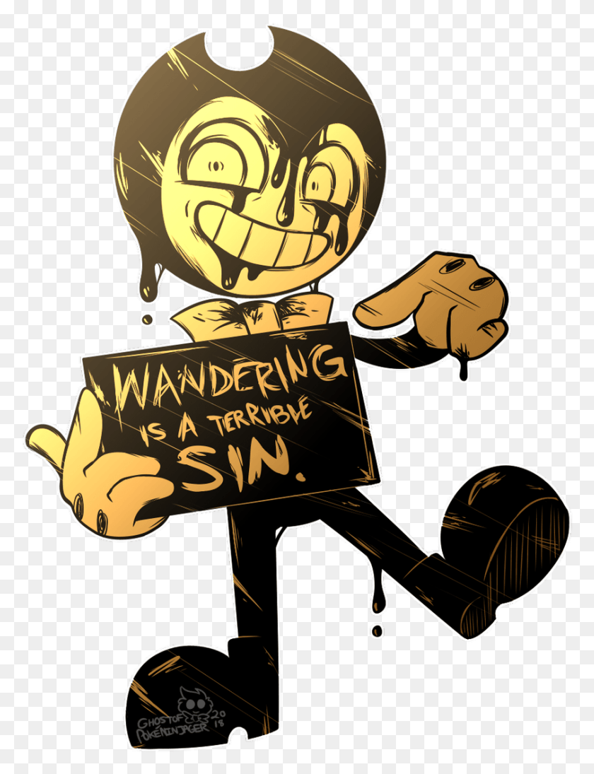 843x1119 Image Bendy And The Ink Machine Fan Art Videogames Illustration, Scarecrow, Hand, Plant HD PNG Download