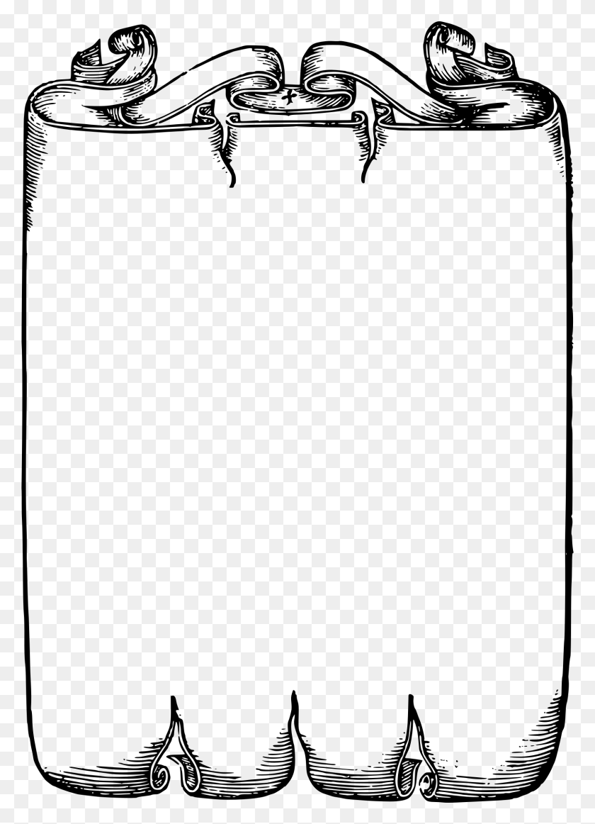 1607x2271 Image Black And White Clipart Scrollwork Border Scroll Border, Gray, World Of Warcraft HD PNG Download