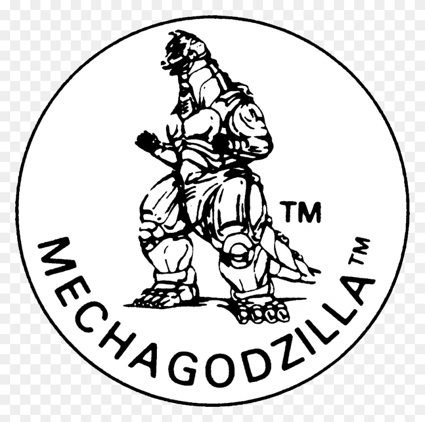 986x979 Черно-Белое Изображение Мехагодзилла Мехагодзилла Значок, Рыцарь, Пожарный Png Скачать