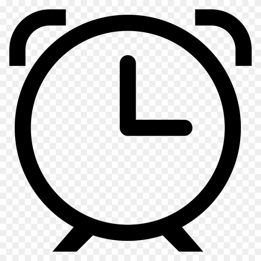 980x980 Image Black And White Library Alarm Icon Free Clock Icon Small, Symbol, Number, Text HD PNG Download