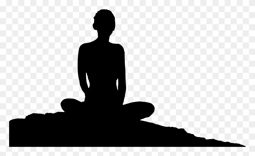 2350x1370 Черно-Белое Изображение Медитирующей Женщины Большая Медитирующая, Серый, Мир Варкрафта Png Скачать