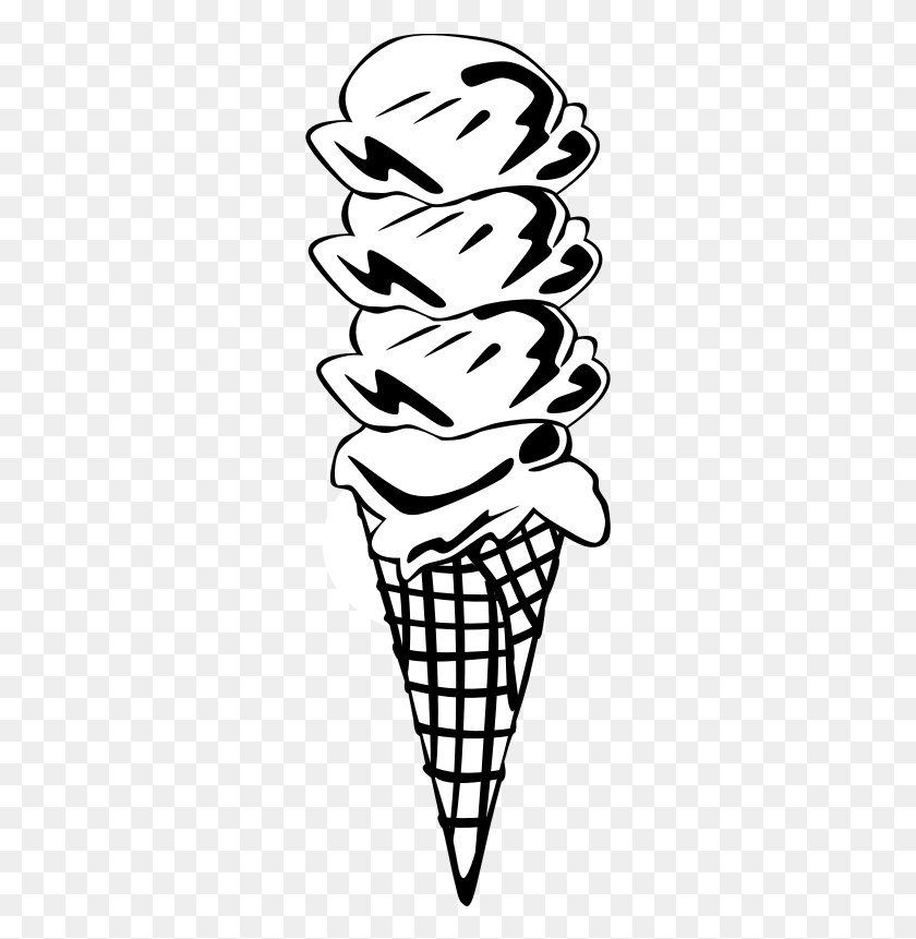 283x801 Image Desserts Ice Cream Cone Clip Art, Stencil, Person HD PNG Download