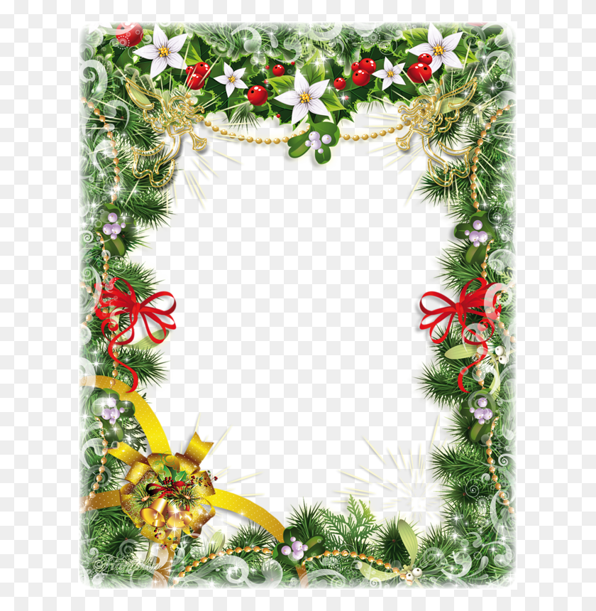 619x800 Image Du Blog Zezete2 Christmas Paper Frame, Corona, Planta, Diseño Floral Hd Png