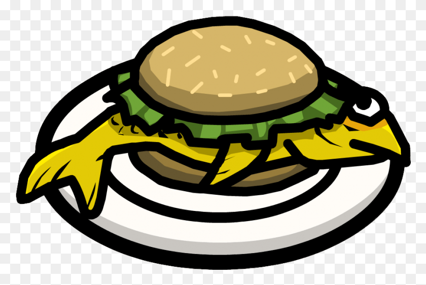 901x580 Image Fish Sandwich Club Penguin Wiki The Tuna Fish Sandwich Cartoon, Burger, Food, Helmet HD PNG Download