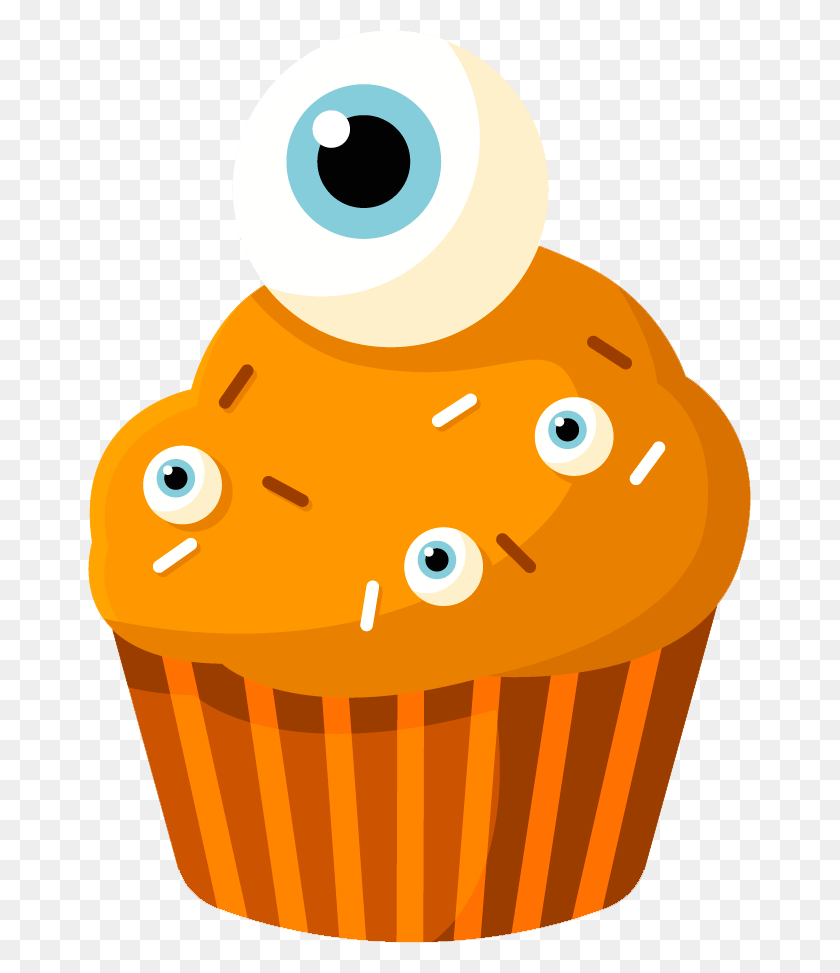663x913 Image For Cupcakes Halloween 20 Clip Art Cupcake, Cream, Cake, Dessert HD PNG Download