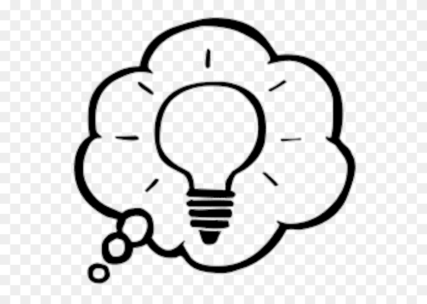 568x537 Image Free Brainstorming Cliparts Clip Art Thought Bubble With Light Bulb, Light, Lightbulb, Bicycle HD PNG Download
