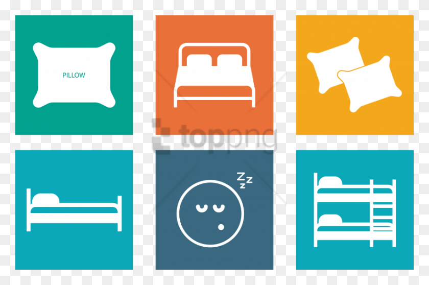 850x543 Image Free Stock Bedding Pillow Icon Bed Picture Pillow Icon, Poster, Advertisement, Text HD PNG Download