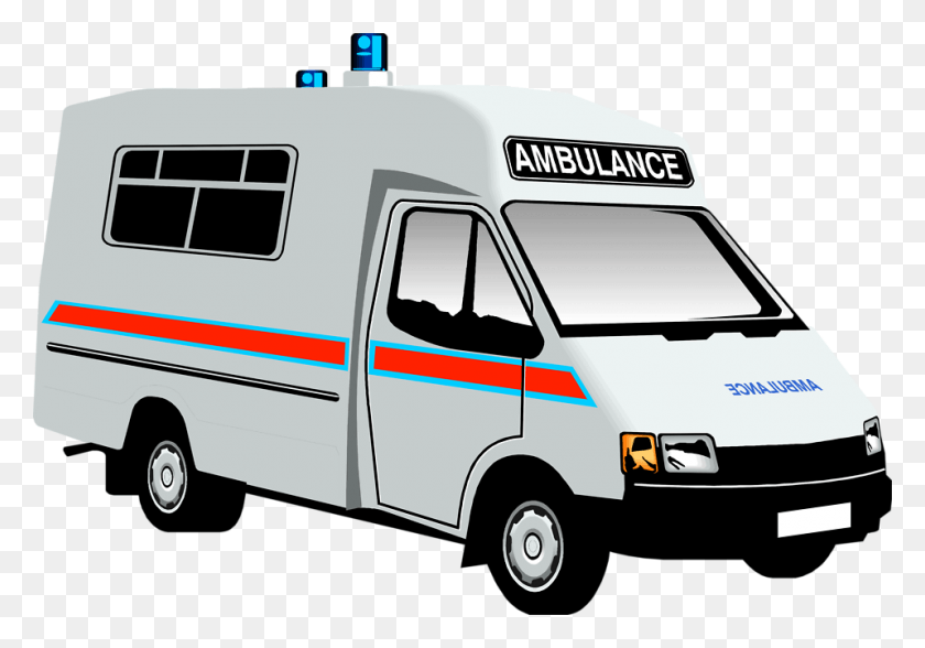 958x649 Image Free Stock Photo Illustration Of An Ambulance Clipart, Van, Vehicle, Transportation HD PNG Download