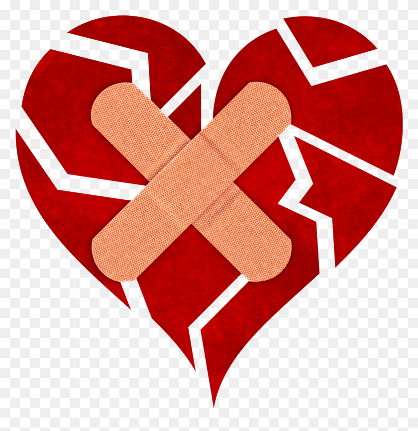 1214x1257 Descargar Png Corazón Roto Con Vendaje Png / Primeros Auxilios Png