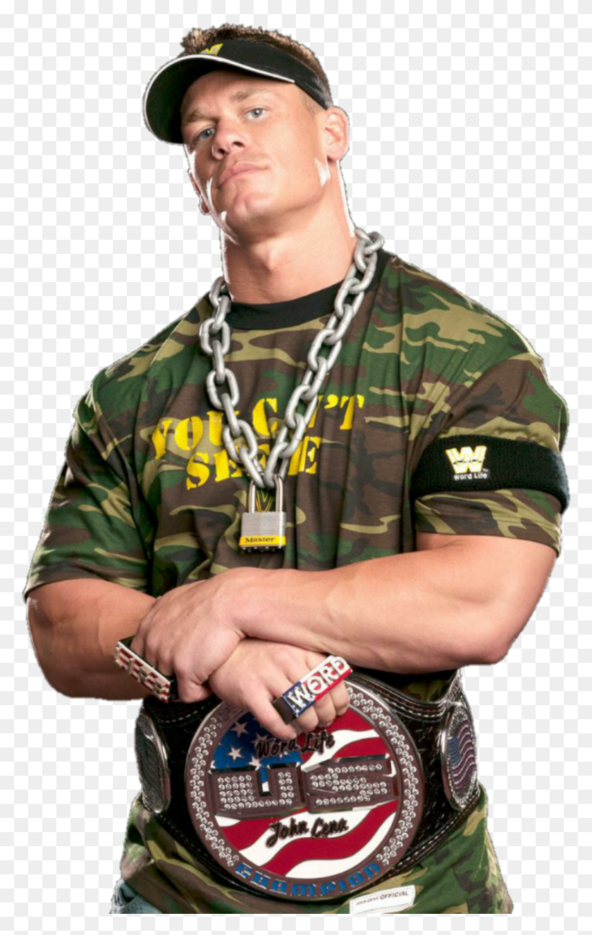 Image Id John Cena United States Championship, Person, Human, Hat HD PNG Download