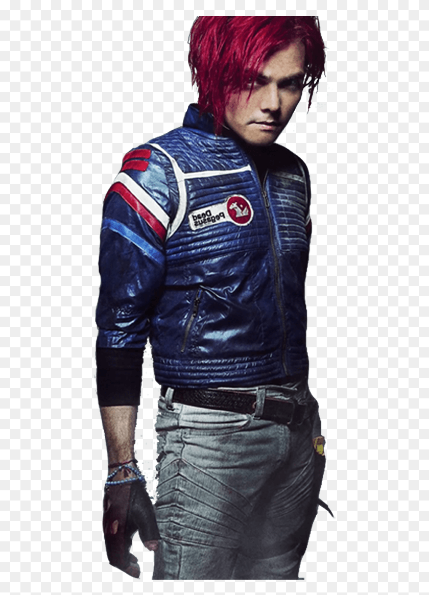 475x1105 Image Image Image Gerard Way Leather Jacket, Clothing, Apparel, Coat HD PNG Download