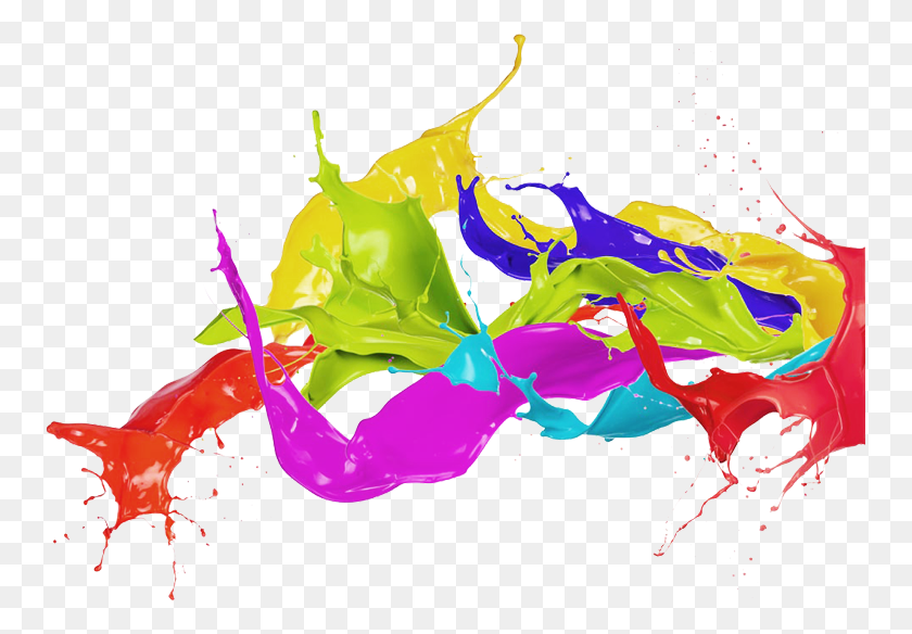755x524 Цветной Всплеск Чернил, Графика, Цветочный Дизайн, Цветочный Дизайн, Hd Png Download