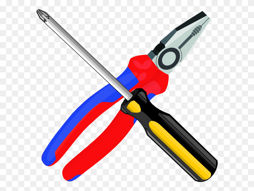 600x573 Image Information Electrical Tools Clip Art, Screwdriver, Tool, Pliers HD PNG Download