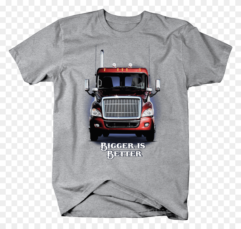 1295x1229 Image Is Loading Bigger Is Better Big Red Semi Truck Funny Gun Shirt, Clothing, Apparel, T-shirt HD PNG Download