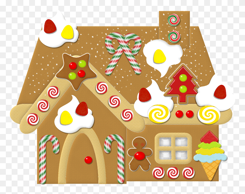 774x606 Descargar Png Image Library Clipart Of Gingerbread Men Ginger Bread House Clip Art, Cookie, Food, Biscuit Hd Png