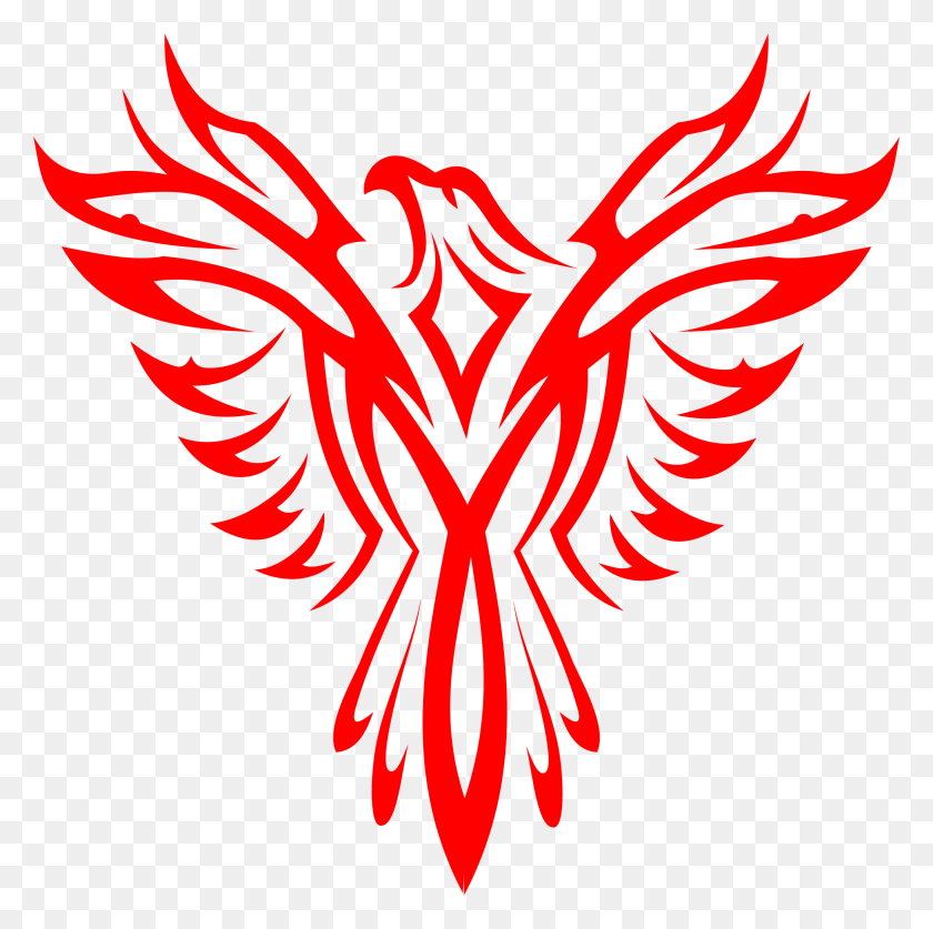 2364x2356 Image Library Phoenix Line Art Big Image Red And White Eagle, Symbol, Emblem, Dynamite HD PNG Download