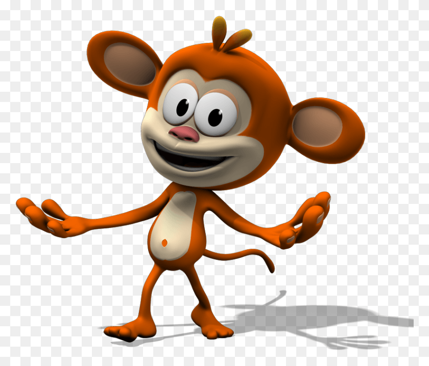 822x694 Image Library The Real Qubo Channel Wiki Fandom Monkey See Monkey Do Monkey, Toy, Animal, Cupid HD PNG Download