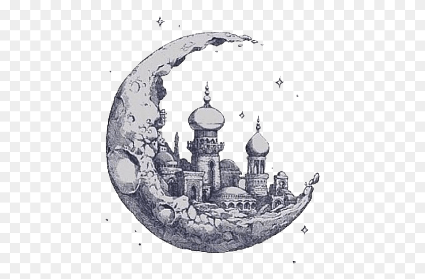 425x491 Image Moon Castlemoon Dibujo Ideas, Edificio, Arquitectura Hd Png