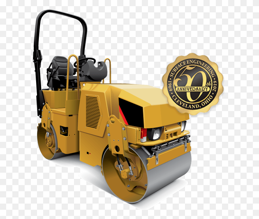 627x650 Image Of Compactor Machine With Yellow Color In The Road Roller, Tractor, Vehicle, Transportation HD PNG Download