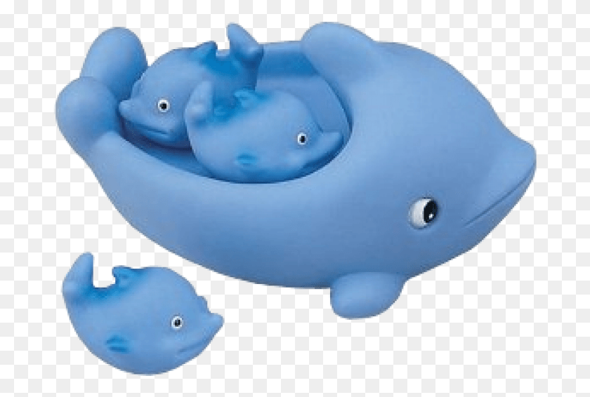 689x506 Image Of Dolphin Floatie Family Bathtub Toys Dolphin Bath Toy, Animal, Plush, Mammal HD PNG Download