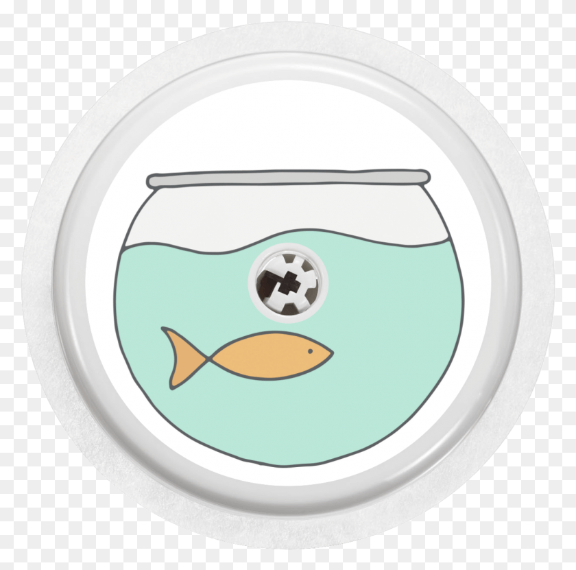 1241x1227 Image Of Fishbowl Freestyle Libre Sticker Circle, Animal, Sea Life, Bowl HD PNG Download