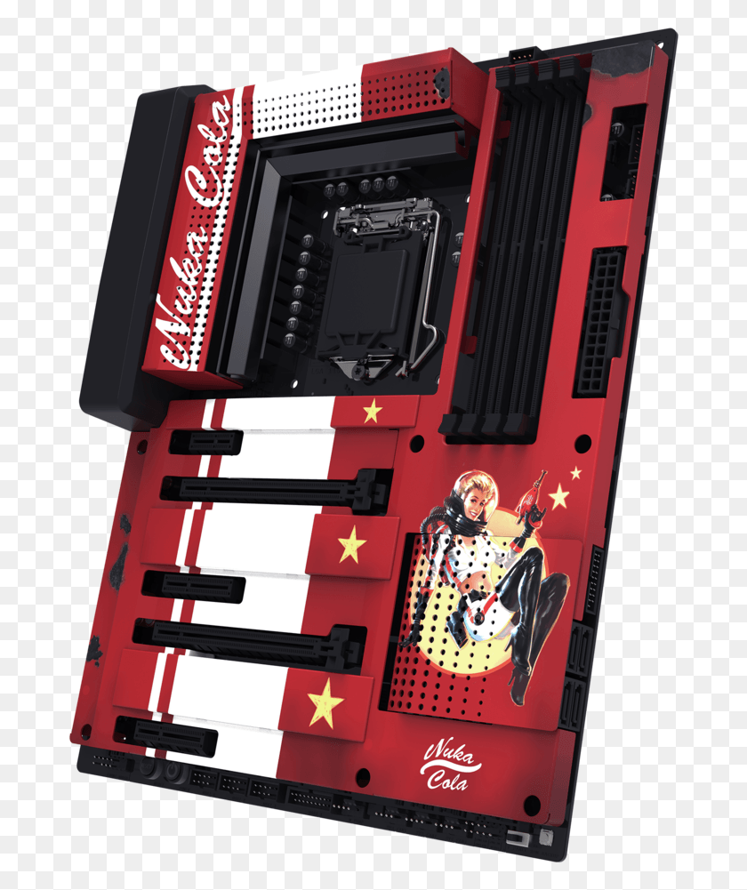 687x941 Image Of N7 Z370 Nuka Cola Cover Nzxt Fallout Case, Person, Human, Vehicle HD PNG Download