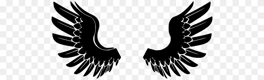 512x256 Image Of Open Wings Pointing Upwards, Emblem, Symbol, Animal, Bird Sticker PNG